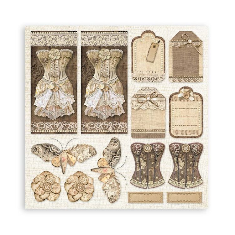 STAMPERIA OLD LACE БЛОКЧЕ ХАРТИЯ 20,3/20,3 СМ - SBBS116 - Изображение 10