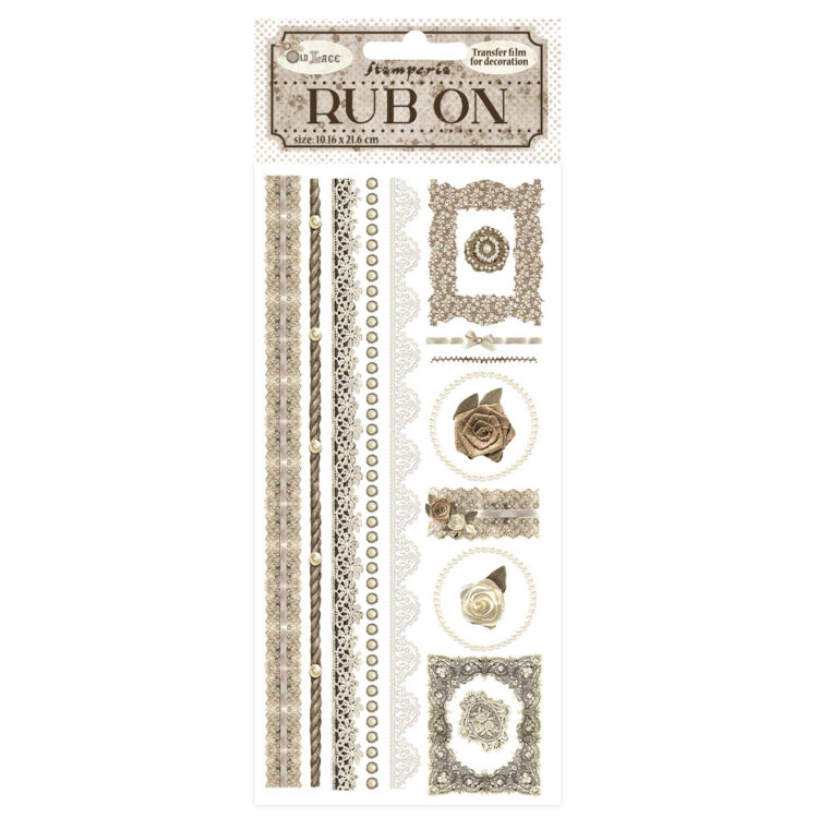 STAMPERIA OLD LACE СТИКЕРИ RUB ON 10,16/21,6СМ - DFLRB123 - Изображение 1