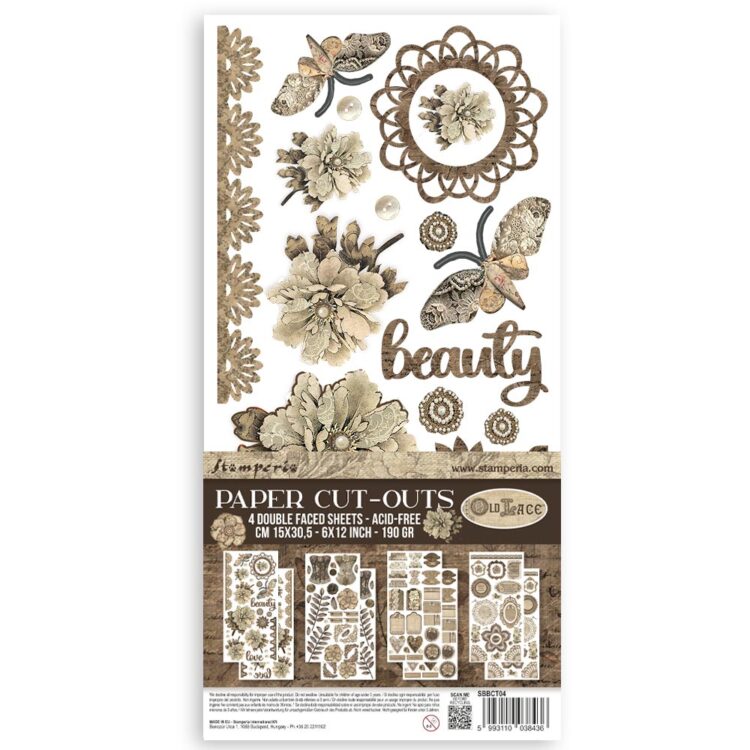 STAMPERIA OLD LACE PAPER CUT-OUTS DOUBLE FACE - SBBCT04 - Изображение 1