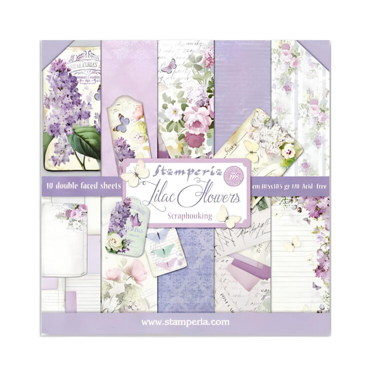 STAMPERIA LILAC FLOWERS БЛОКЧЕ ХАРТИЯ 30,5/30,5 СМ - SBBL21 - Изображение 1