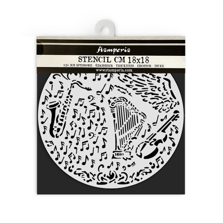 STAMPERIA MUSIC MEDIA STENCIL ШАБЛОН 18 Х 18 СМ - KSTDQ120 - Изображение 2