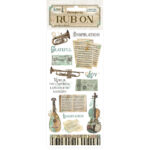 STAMPERIA MUSIC СТИКЕРИ RUB ON 10,16/21,6СМ - DFLRB124