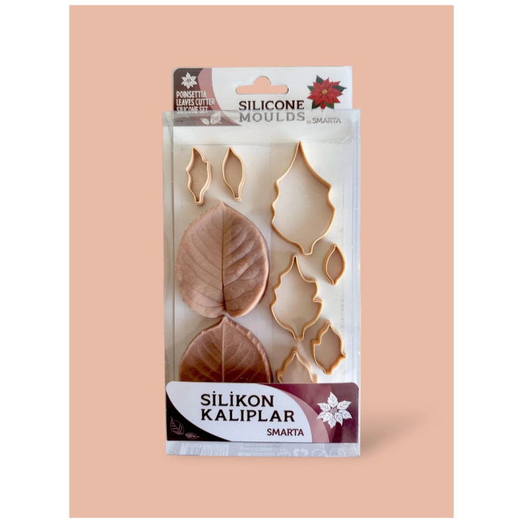 101376 SMARTA СИЛИКОНОВИ МОЛДОВЕ - POINSETTIA LEAVES SK1013076 - Изображение 1