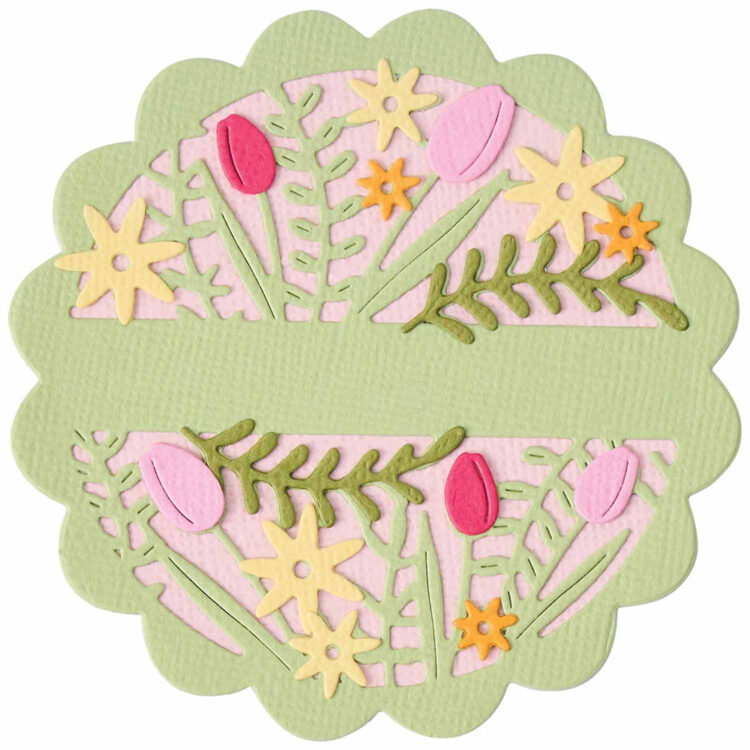 666799-2 SIZZIX THINLITS ЩАНЦИ ЗА ИЗРЯЗВАНЕ -TULIPS AND BLOOMS CIRCLE - Изображение 1