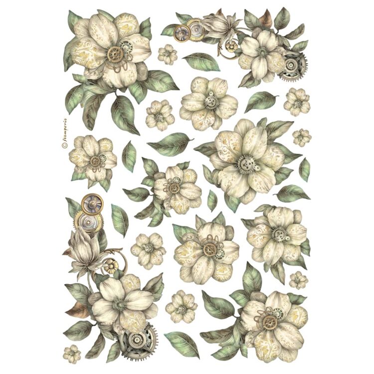 full_DFSA4987_1 STAMPERIA WHITE FLOWERS ДЕКУПАЖНА ОРИЗОВА ХАРТИЯ А4-DFSA4987 - Изображение 1
