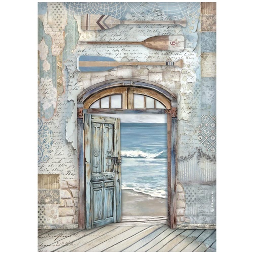 Stamperia-Rice-Paper-Silent-Sea-Door STAMPERIA SILENT SEA ДЕКУПАЖНА ХАРТИЯ А4-DFSA41024 - Изображение 1