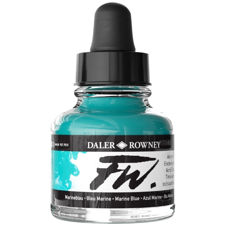 160151 DALER ROWNEY АКРИЛЕН ТУШ FW 29,5 МЛ - MARINE BLUE 160029151 - Изображение 1