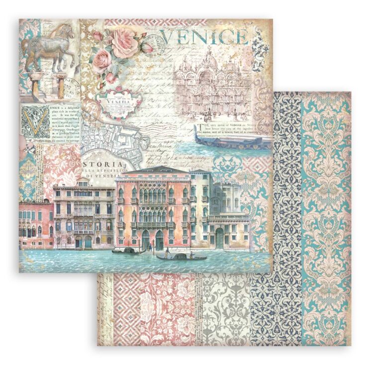 STAMPERIA VENICE БЛОКЧЕ ХАРТИЯ 20,3/20,3 СМ-SBBS128 - Изображение 3