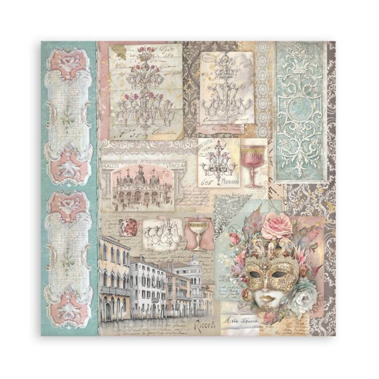 STAMPERIA VENICE БЛОКЧЕ ХАРТИЯ 20,3/20,3 СМ-SBBS128 - Изображение 10