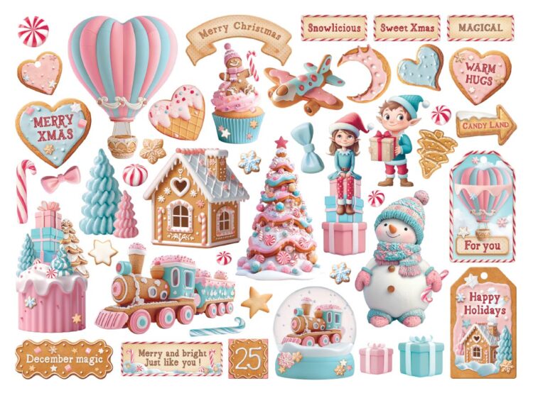STAMPERIA CANDY CHRISTMAS DIE CUTS DFLDC118 - Изображение 2
