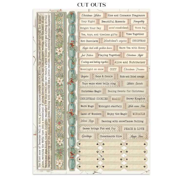 STAMPERIA ALICE IN CHRISTMAS JUNK JOURNAL - SBJK03 - Изображение 24