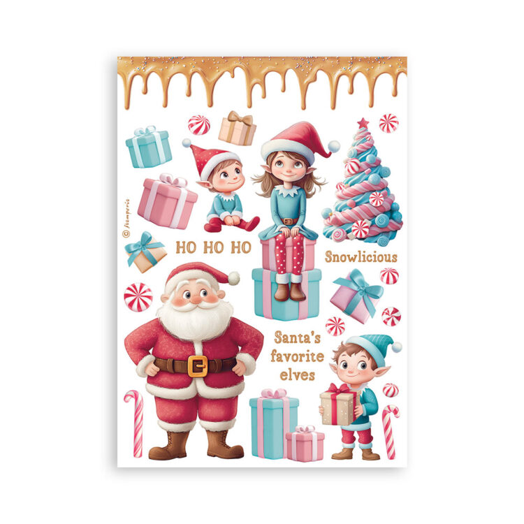 STAMPERIA CANDY CHRISTMAS WASHI PAD 8 ЛИСТА A5 - SBW22 - Изображение 2
