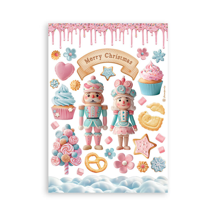 STAMPERIA CANDY CHRISTMAS WASHI PAD 8 ЛИСТА A5 - SBW22 - Изображение 4