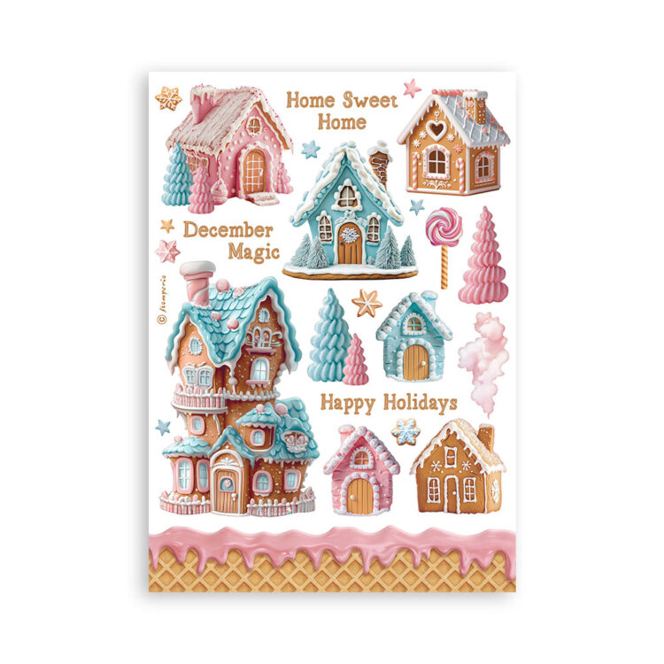 STAMPERIA CANDY CHRISTMAS WASHI PAD 8 ЛИСТА A5 - SBW22 - Изображение 5