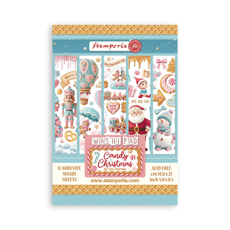 full_SBW22_1 STAMPERIA CANDY CHRISTMAS WASHI PAD 8 ЛИСТА A5 - SBW22 - Изображение 1