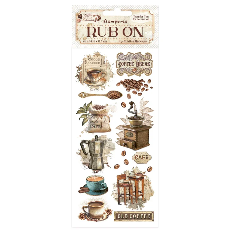 193005 STAMPERIA COFFEE AND CHOCOLATE RUB ON 10,16/21,6СМ- DFLRB193 - Изображение 1