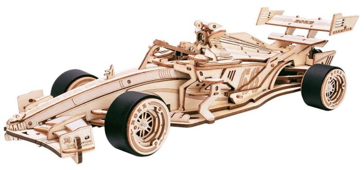 505009 1 ROBOTIME 3D ДЪРВЕН ПЪЗЕЛ RACING CAR 246 ЧАСТИ LK505 - Изображение 1