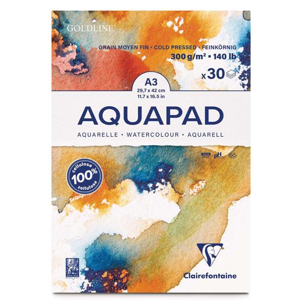 975722 CLAIREFONTAINE СКИЦНИК AQUAPAD COLD PRESSED A3 300 ГР 30 Л - Изображение 1