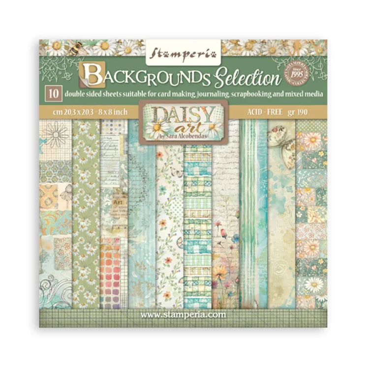 139006 STAMPERIA DAISY ART БЛОКЧЕ ХАРТИЯ 20,3/20,3 СМ - SBBS139 - Изображение 1