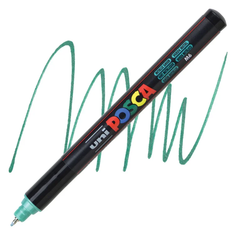 640060 POSCA АКРИЛЕН МАРКЕР PC-1MR, 0,7 MM - METALLIC GREEN - Изображение 1