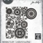 SIZZIX TEXTURED IMPRESSIONS EMBOSSING FOLDER - VAULT GEARS