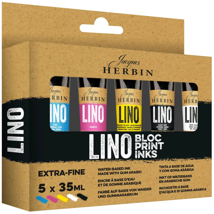 JACQUES HERBIN КОМПЛЕКТ ЛИНОГРАВЮРА 5X35ML PRIMARIES 80599T - Изображение 1