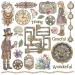 STAMPERIA GARDENS OF TIME RUB ON KIT DFLRBX11 - Изображение 6