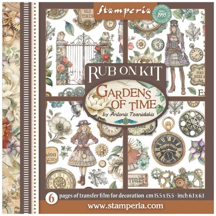 110330 STAMPERIA GARDENS OF TIME RUB ON KIT DFLRBX11 - Изображение 1