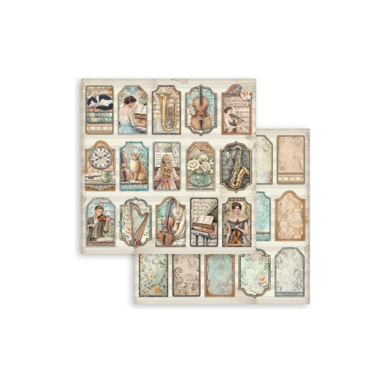 115412-500x500 STAMPERIA SYMPHONY ДИЗАЙНЕРСКИ КАРТОН TAGS 30,5/30,5 СМ - SBB1154 - Изображение 1