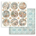 STAMPERIA WHITE CHRISTMAS ДИЗАЙНЕРСКИ КАРТОН ROUNDS 30,5/30,5 СМ - SBB1160
