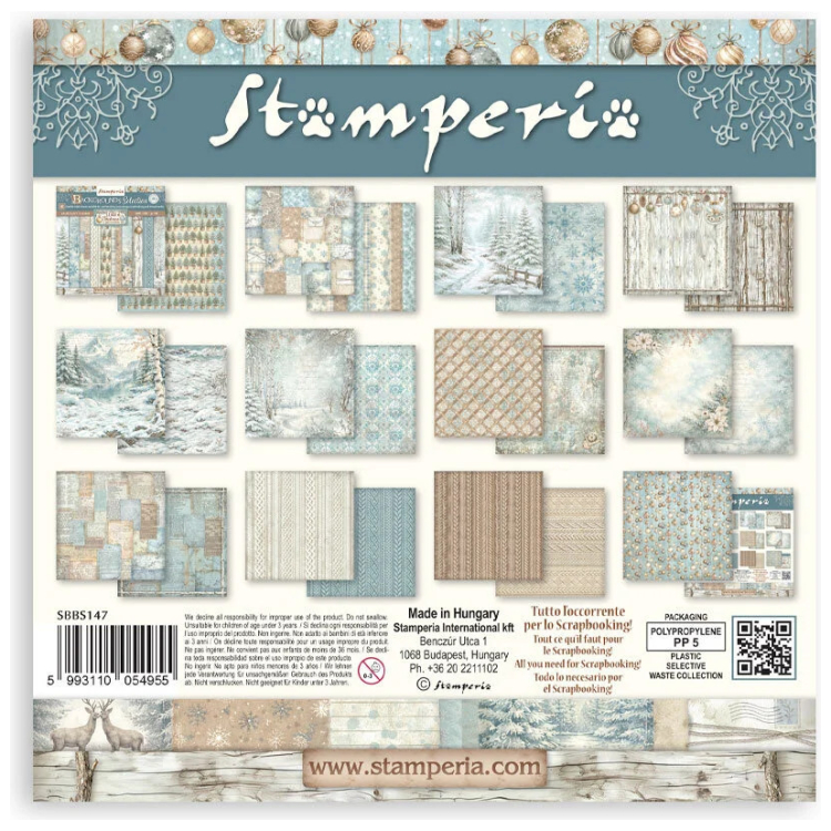 STAMPERIA WHITE CHRISTMAS БЛОКЧЕ ХАРТИЯ 20,3/20,3 СМ - SBBS147 - Изображение 4