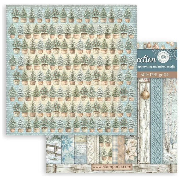 STAMPERIA WHITE CHRISTMAS БЛОКЧЕ ХАРТИЯ 20,3/20,3 СМ - SBBS147 - Изображение 5