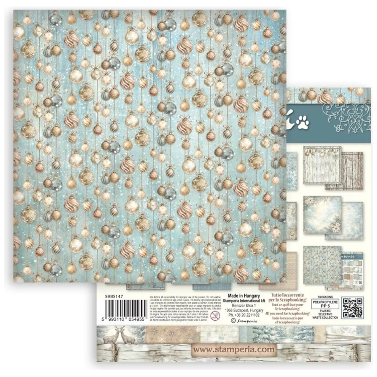 STAMPERIA WHITE CHRISTMAS БЛОКЧЕ ХАРТИЯ 20,3/20,3 СМ - SBBS147 - Изображение 3