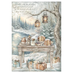 STAMPERIA WHITE CHRISTMAS ДЕКУПАЖНА ОРИЗ ХАРТИЯ А4 - DFSA41145